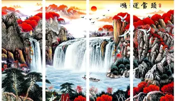 MT0159 китайски стил Lucky Strike пейзаж печат изкуство платно плакат за хол декор дома стена картина