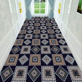 Nordic Геометрични бегачи стълбищни килими 3D отпечатани сватбено тържество декор килим пътека коридор потребителски хотел стълби коридор против хлъзгане мат