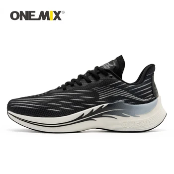 ONEMIX 2023 Дишащи мрежести обувки за бягане Омекотяващо приплъзване на спортни обувки Ежедневни меки външни мъжки маратонки за ходене джогинг обувки