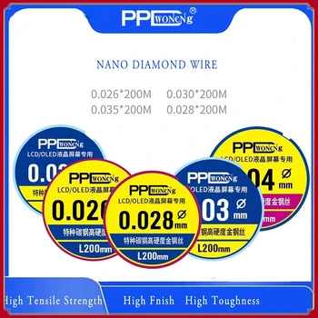 PPD 200M Специална висока твърдост диамант тел рязане въже за сензорен екран LCD разделяне сплав злато молибден тел