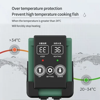 Rod резервоар риба постоянно отопление аквариум вода нов нагревател LCD потопяеми температура дисплей регулируеми Auto