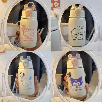 Sanrio Kawaii аниме Hello Kitty Kuromi неръждаема стомана преносим вакуум чаша сладък карикатура Pochacoo слама вода чаша подаръци