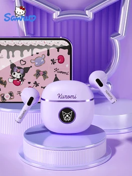 Sanrio Kuromi Ретро Bluetooth слушалки Kawaii Cinnamoroll TWS безжични слушалки HelloKitty спортна игра слушалки момиче жена подарък