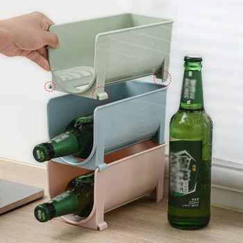 U-образен хладилник бира съхранение багажник пространство спестяване стифиране кухня вино бутилка може да държи дома голям капацитет организатор