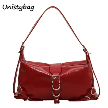 Unistybag Ретро чанта за рамо Нова мода чанти луксозни дамски чанти Hobo чанта женски подмишниците чанта дизайнер голяма пазарска чанта