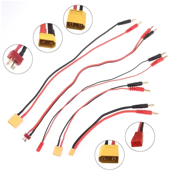 XT30 XT60 XT90 JST T Plug Charge Lead To 4.0mm Banana Plugs Charge Cable Silicone Wire 14AWG For Lipo Battery