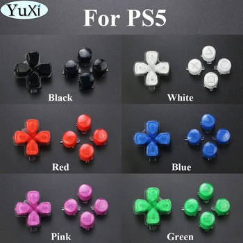 YuXi 1Set за PS5 посока функция ключови бутони за PS 5 контролер бутон ABXY кръст желе бутон