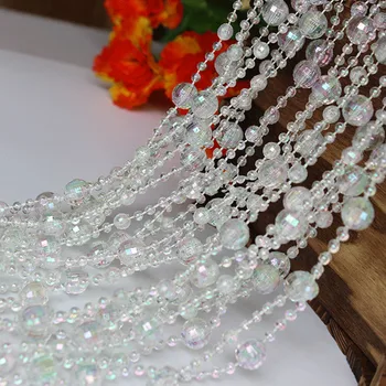 Акрилни цветни кристални мъниста String верига Красиви гирлянди нишки за коледно дърво висящи сватбени тържества декорации
