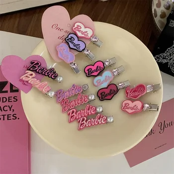 Барби писмо фиба сладко момиче страничен клип принцеса бретон шапка нова едро прост момичешки сърце аниме Kawaii подарък за рожден ден
