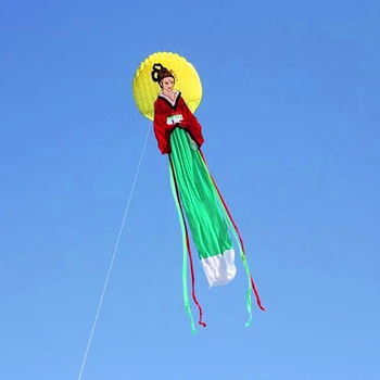 безплатна доставка 8m китайска принцеса хвърчило летящи играчки лотос хвърчило найлон плат Wei кайт фабрика на едро голям вятър надуваеми хвърчило