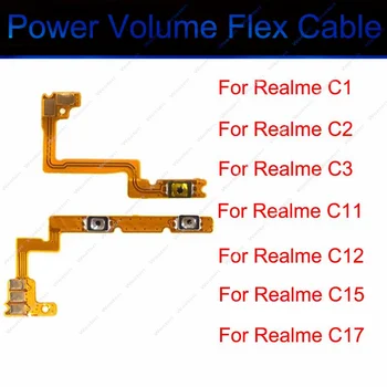 Бутони за сила на звука за OPPO Realme C1 C2 C3 C11 C12 C15 C17 ON OFF Страничен бутон за захранване Flex кабел Мини ключове Ремонтни части