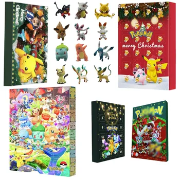 ВЕСЕЛА Коледа Pokemon Countdown календар фигура кола Desktop декорация мистерия изненада случайна кутия деца играчка награда подарък за рожден ден