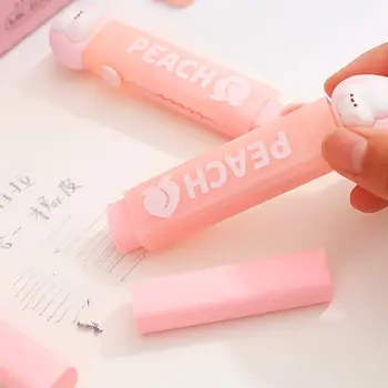 Висока еластичност Push Pull Eraser Kawaii праскова заек Безпрахови гумички за избърсване Traceless Инструменти за избърсване Писане