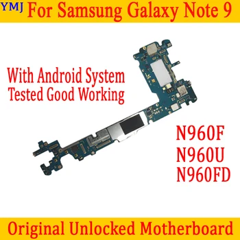 Високо качество за Samsung Galaxy Note 9 N960F N960FD N960U Motheboard Оригинален отключен добър тест дънна платка 128G логика съвет