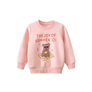 Детско облекло Есен и Зима 2023 Нов детски пуловер руно облицован пуловер мечка бебешки дрехи на едро