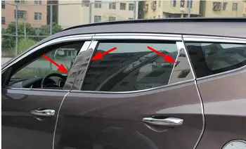 За Hyundai Santa Fe ix45 2013 2014 2015 2016 2017 Висококачествен капак за прозорци от неръждаема стомана (комплект от 6бр)