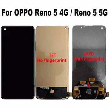 За OPPO Reno5 5G PEGM00 PEGT00 CPH2145 LCD дисплей сензорен екран дигитайзер събрание за Reno 5 4G CPH2159