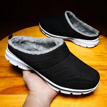 Зимни мъжки обувки плюшени поддържат топли модни маратонки леки унисекс двойки Zapatos 2023 De Hombre Slip-on Designer