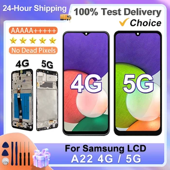 Избор за Samsung Galaxy A22 5G дисплей SM-A226B LCD сензорен екран дигитайзер за Galaxy A22 4G LCD SM-A225F резервни части