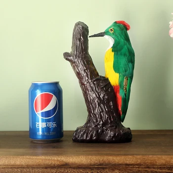 Изкуствена птица кълвач фигура реалистични животински фигурки миниатюри домашна стая бюро офис занаяти декорация орнаменти