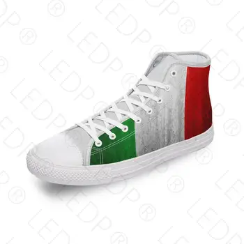 Италия флаг висок връх платно обувки Diy луксозни мъже жени ежедневни обувки мода дами плоски маратонки 3D печат парти Zapatillas Hombre