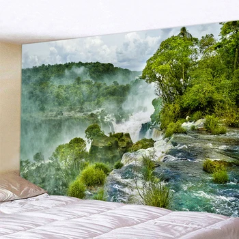 Красив природен пейзаж Водопад Декорация на дома Гоблен Хипи Бохемия стая стена 
