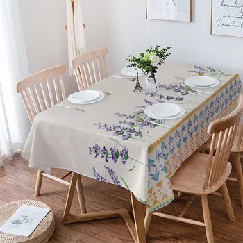 Лавандула цветя Бохемия покривка водоустойчива маса за хранене парти правоъгълна кръгла покривка за дома текстил кухня декорация