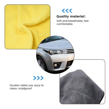 микрофибърна кърпа за почистване Сгъстяване на мека кърпа за сушене Кърпи за измиване на тялото на автомобила Двуслойни чисти парцали Никога Scrat 30/40/60cm