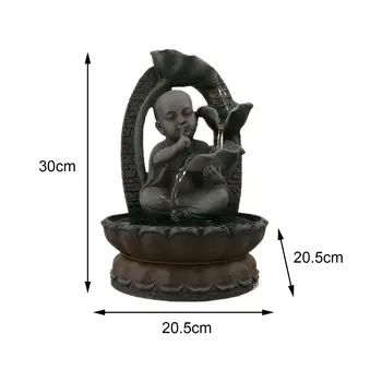 Монк смола статуи декоративни колекционерство микро пейзаж вътрешен фонтан Водопади за кабинет Всекидневна Хотел СПА