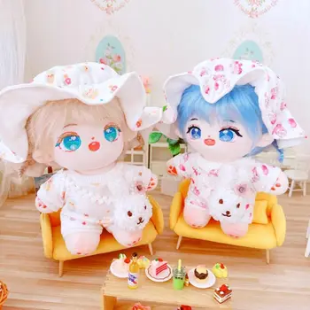 памук материал мода гащеризони панталони нови шапки сън износване кукла пижама дрехи дрехи комплект 20 см памук кукли / 1/12 BJD кукли