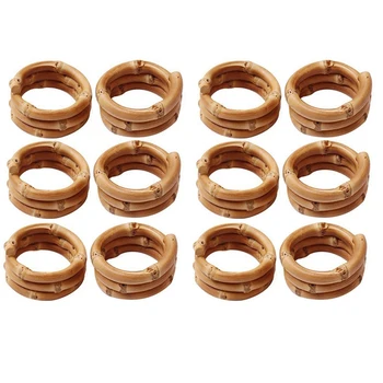 Ръчно изработен бамбуков пръстен за салфетки, естествени селски държачи за салфетки Serviette Buckle Holder Set Of 12