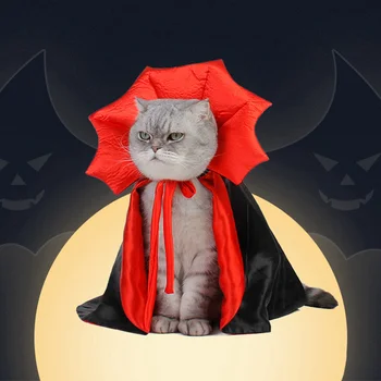 Сладък Хелоуин домашни любимци костюми косплей вампир наметало за малко куче котка коте кученце рокля Kawaii домашни дрехи котка аксесоари