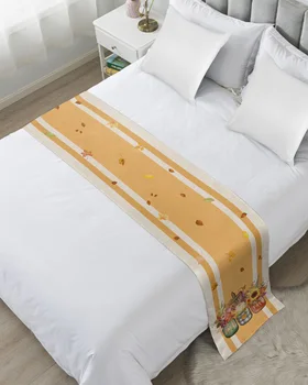 слънчогледово цвете тиква Деня на благодарността легло бегач Начало хотел декорация легло флаг сватба спалня легло опашка кърпа