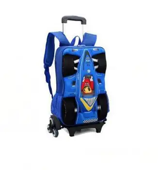 Училищна количка чанта Подвижен раница чанта за момчета кола стил училище колесни раница деца раници с колела за деца
