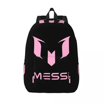 Футбол Месис Casual раница с джоб гимназия работа футбол Messied розово лого Daypack за мъже жени колеж платно чанти