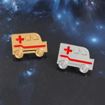 Червен кръст линейка значка значка брошка ревера ПИН лекар медицинска сестра медицинско училище дипломирането подарък яка раница