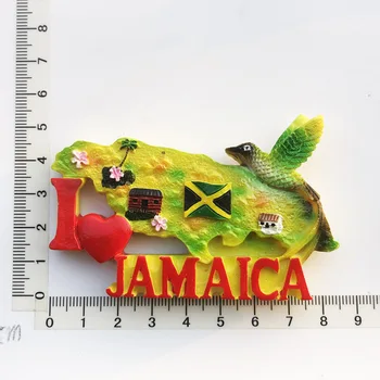 Ямайка птица карта хладилник магнит културен пейзаж съобщение стикери туристически сувенири смола занаятчийски декорации